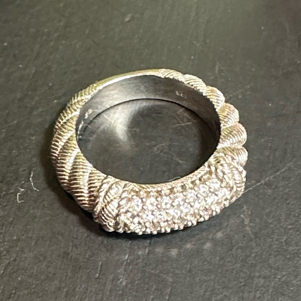 Judith Ripka Ring silver band 925 CZ size 5